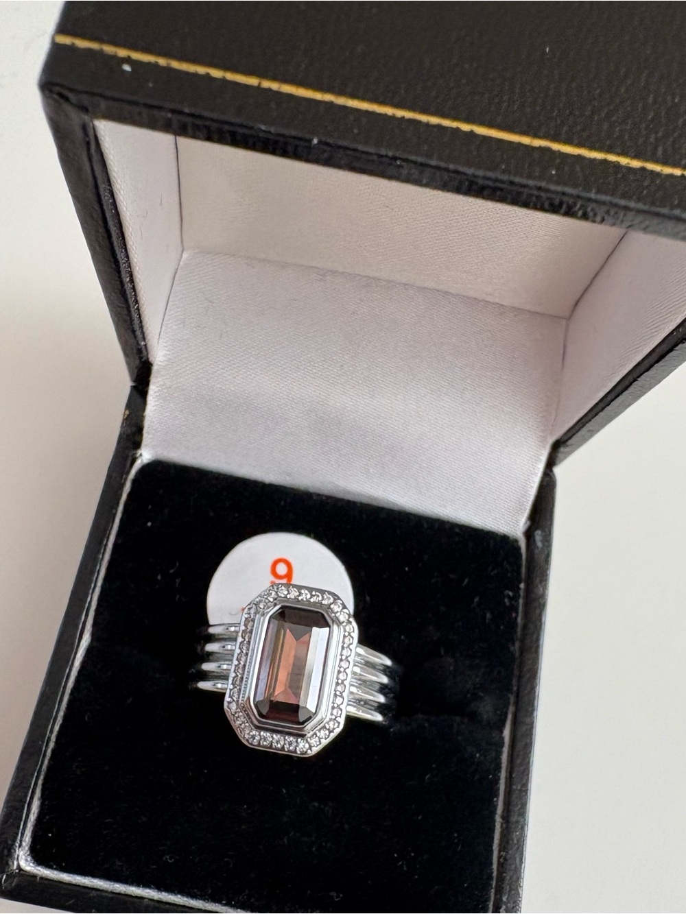 Bomb Party Rosecliff Ring RG26395 Brown Tourmaline CZ Hematite Plating